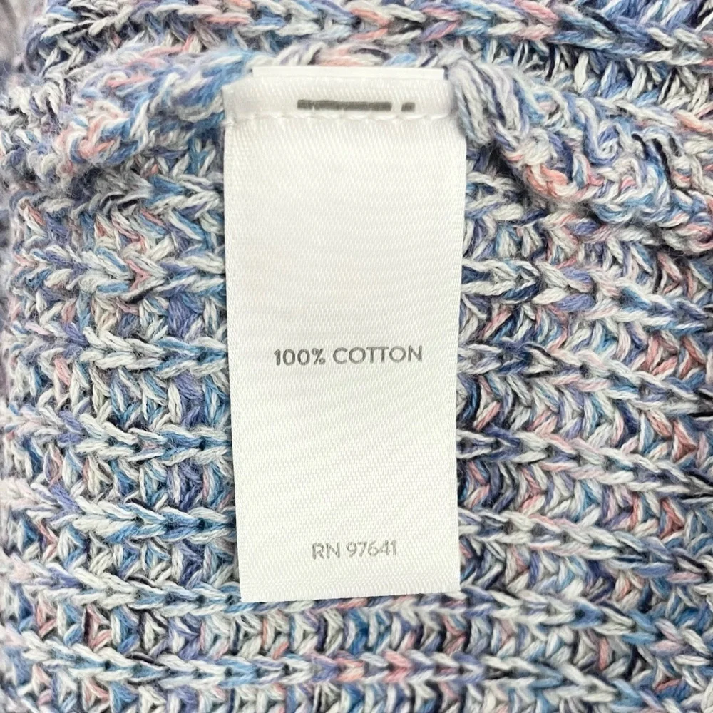J. Jill Easy Dropped Shoulder V-Neck Cotton‎ Sweater Petite Blue and Pink NWT - Picture 13 of 16
